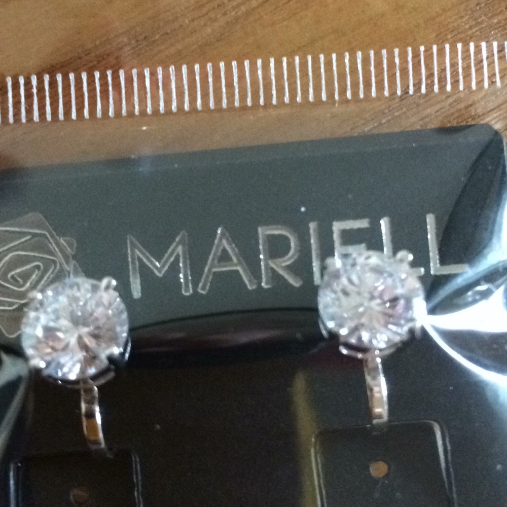 Clear cubic zirconia clip on earrings